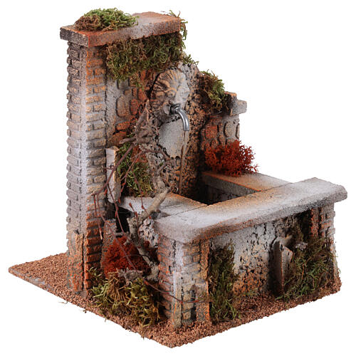Fuente belén 20 cm con auténtica fuente corcho 30x20x25 cm 3
