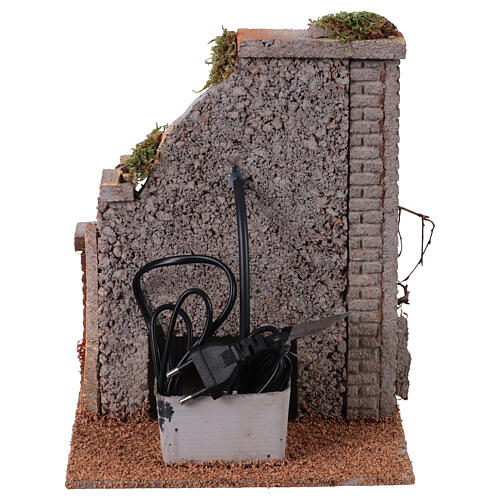 Fontaine crèche 20 cm avec véritable fontaine liège 30x20x25 cm 4