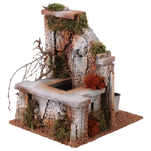 Nativity Fountain Setting, 20 cm with Real Cork Fountain 30x20x25 cm 2