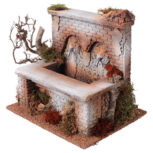 Doppelbrunnen mit Wasserfunktion, für 20-cm-Krippe – 25 × 25 × 20 cm 3