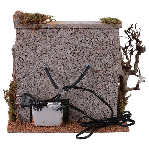 Fontanile doppio presepe 20 cm dipinto con pompa 25x25x20 cm 5