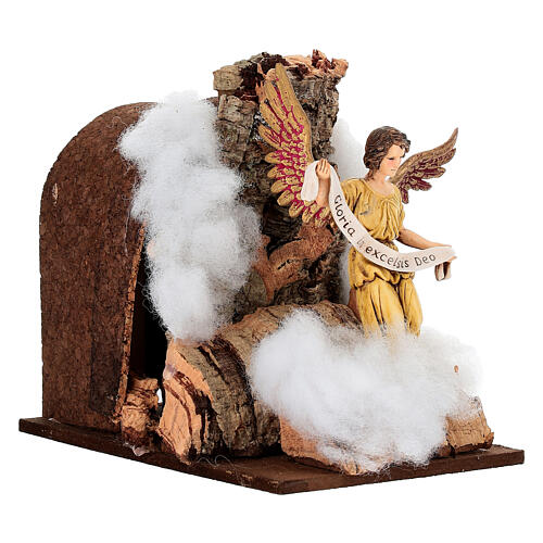 Anioł trzepocze skrzydłami, Moranduzzo – ruchoma figurka do szopki 13 cm, 15x10x15 cm 2