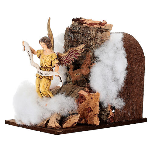 Anioł trzepocze skrzydłami, Moranduzzo – ruchoma figurka do szopki 13 cm, 15x10x15 cm 3