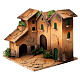 Gruppo tre case presepe 4 cm legno sughero 15x15x15 cm s2