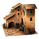 Gruppo tre case presepe 4 cm legno sughero 15x15x15 cm s3