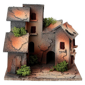 Piazza presepe 3 cm case rustiche 15x15x15 cm