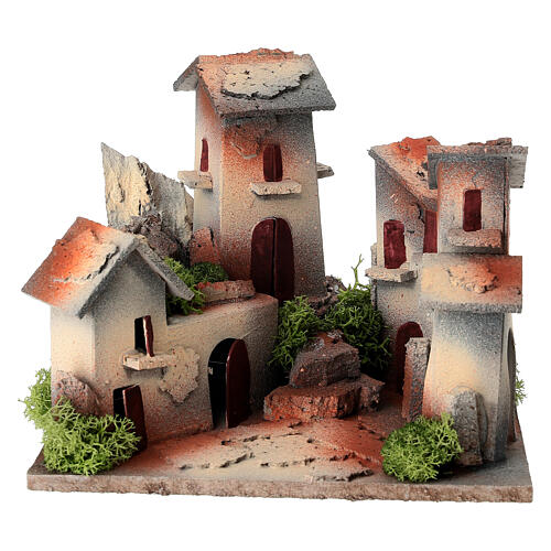 Piazzetta presepe 3 cm case miniatura 12x15x15 cm 1