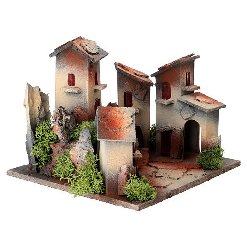 Piazzetta presepe 3 cm case miniatura 12x15x15 cm 3