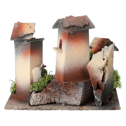 Piazzetta presepe 3 cm case miniatura 12x15x15 cm 4