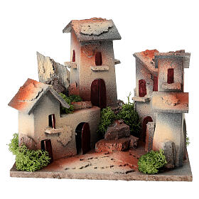 Praça para presépio 3 cm com casinhas 12x15x15 cm