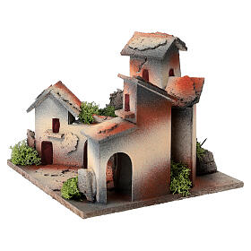 Nativity Square with 3 cm Miniature Houses 12x15x15 cm