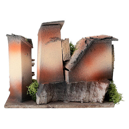 Piazzetta presepe 3 cm con scale sughero 12x15x15 cm 4