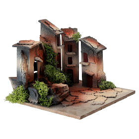Praça de presépio 3 cm com escadas em cortiça 12x15x15 cm