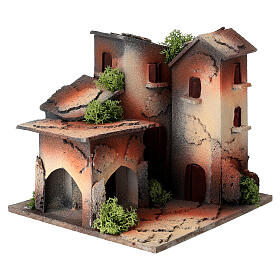 Grupo de casinhas para presépio 3-4 cm madeira cortiça 15x15x15 cm