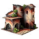 Nativity scene group of houses 3-4 cm wood cork 15x15x15 cm s2