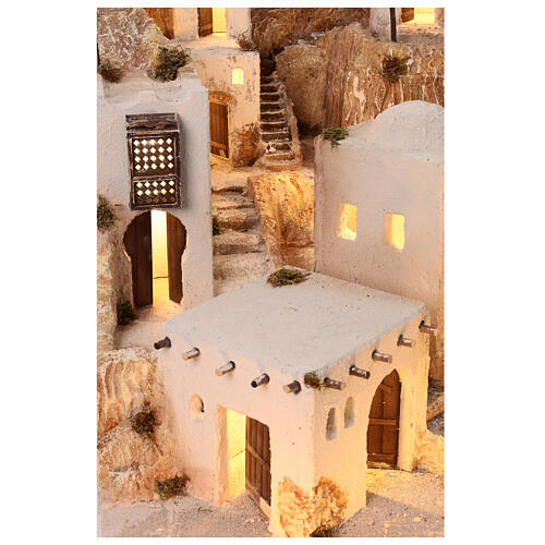 Orientalische Dorfkulisse – neapolitanische Krippenlandschaft mit Beleuchtung und Bewegungsfunktion, für 14 cm Krippe, 80 × 95 × 120 cm, Modul 1 10