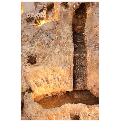 Orientalische Dorfkulisse – neapolitanische Krippenlandschaft mit Beleuchtung, Wasserlauf und Backofen, für 14 cm Krippe, 95 × 95 × 120 cm, Modul 2 5