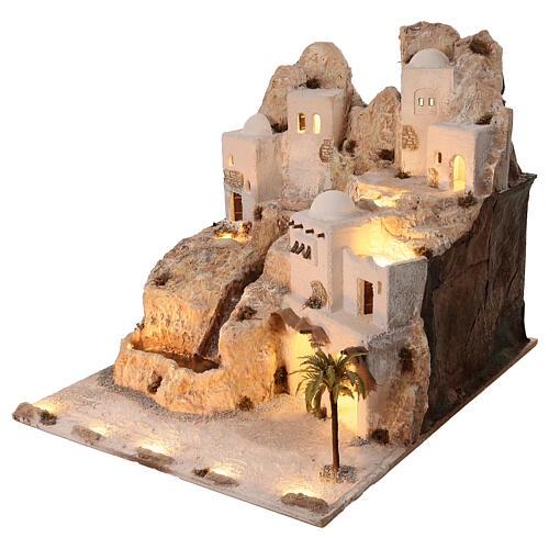 Orientalische Dorfkulisse – neapolitanische Krippenlandschaft mit Beleuchtung, Wasserlauf und Backofen, für 14 cm Krippe, 95 × 95 × 120 cm, Modul 2 7