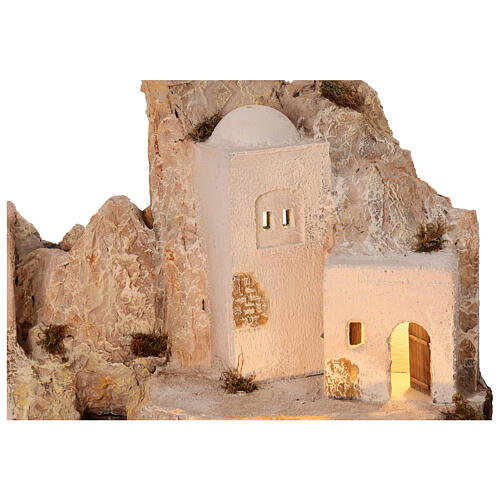 Orientalische Dorfkulisse – neapolitanische Krippenlandschaft mit Beleuchtung, Wasserlauf und Backofen, für 14 cm Krippe, 95 × 95 × 120 cm, Modul 2 8