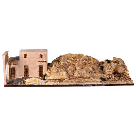 Landschaftsbild 110x50 cm Osterkrippe 9-10 cm Figuren Grabstätte