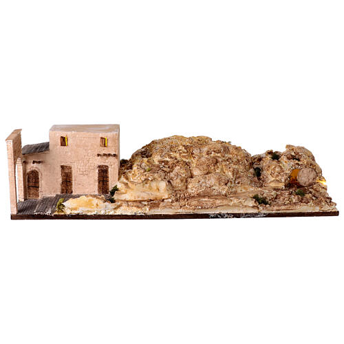Scenografia 110x50 cm presepe Pasquale per statuine 9-10 cm sepolcro 1