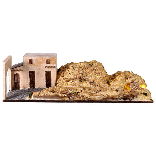Ambientazione araba sepolcro 120x60 cm presepe Pasquale 12-14 cm 1