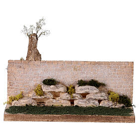 Cenário Jardim do Getsêmani 35x24x14 cm Presépio Pascal 8-10 cm