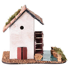 Mulino ad acqua senza movimento 15x10x10 cm presepe 8-10 cm