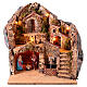 Ambientazione presepe illuminata fontana funzionante e natività 10 cm 30x30x35 cm s1