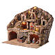 Capanna con Natività mulino cascata 55x60x45 cm presepe 8-10 cm  s3