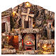 Capanna con Natività mulino cascata 55x60x45 cm presepe 8-10 cm  s4
