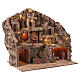Capanna con Natività mulino cascata 55x60x45 cm presepe 8-10 cm  s5