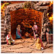 Village with 10 cm Neapolitan Nativity Scene, set of 13 statues, lights, waterfall, oven and windmill, 80x65x60 cm s2