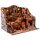Village with 10 cm Neapolitan Nativity Scene, set of 13 statues, lights, waterfall, oven and windmill, 80x65x60 cm s7