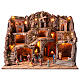 Borgo presepe Napoletano 10 cm completo 13 pz luci cascata forno mulino vento 80x65x60 cm s1