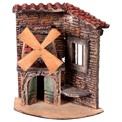 Mulino a vento a corrente 20x15x20 cm presepe 8-10 cm 1