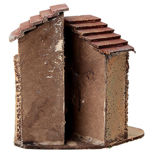 Häusergruppe mit Treppe – für 4-6-cm-Krippe, 10 × 15 × 10 cm 4