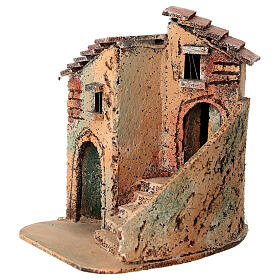Aldeia com casinhas e escada para presépio 6 cm 10x15x10 cm