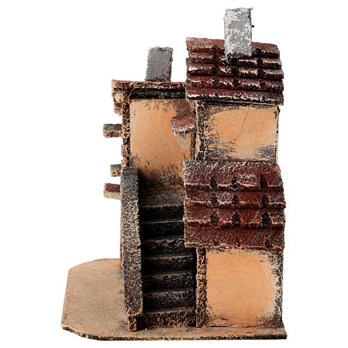 Häusergruppe mit kleinem Steg – für 4–6-cm-Krippe, 15 × 15 × 10 cm 4