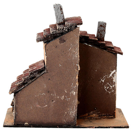 Village avec maisons et petit pont 15x15x10 cm pour crèche 4-6 cm 5