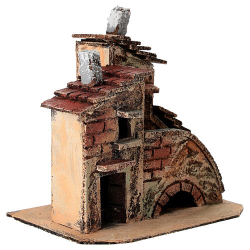 Borgo con casette e ponticello 15x15x10 cm per presepe 4-6 cm 3