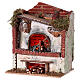 Forno a legna con lampada effetto fiamma presepe 10-12 cm 15x20x10 cm s2