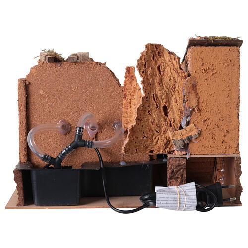Fonte de 3 jatos com bomba e cenário para presépio de 10-12 cm 30x25x20 cm 5