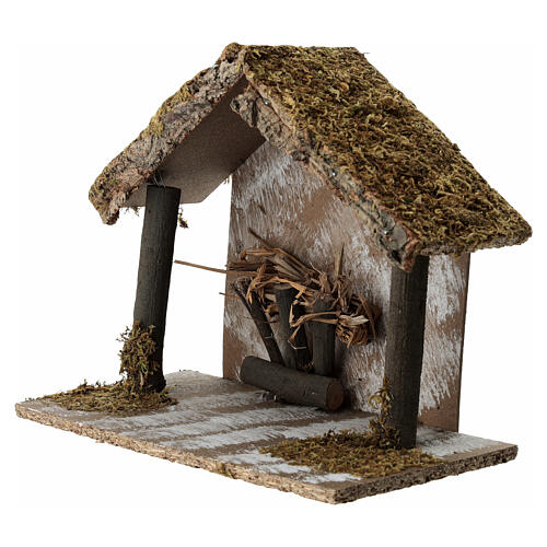 Cabaña vacía para belén Natividad 20x25x15 cm figuras 8-10 cm 2