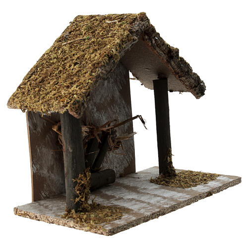Cabaña vacía para belén Natividad 20x25x15 cm figuras 8-10 cm 3