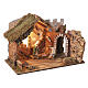 Capanna Sacra Famiglia con luce 40x60x30 cm presepe 8-10 cm s6