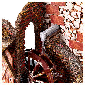 Mulino ad acqua funzionante con pompa 25x20x20 cm presepe 8-10 cm