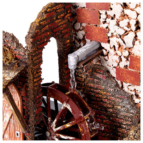 Mulino ad acqua funzionante con pompa 25x20x20 cm presepe 8-10 cm 2
