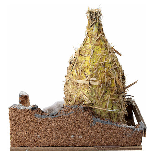 Botte de foin avec moutons 15x15x10 cm pour crèche 8-10 cm 4