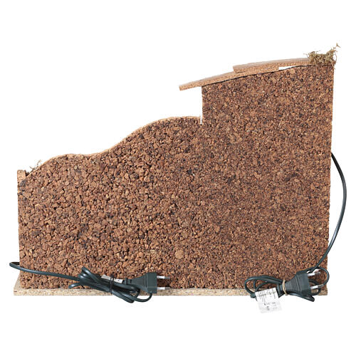 Stall mit Geburt-Christi-Darstellung und Flammeneffekt-Beleuchtung – für 10-cm-Krippe, 30 × 45 × 30 cm 5